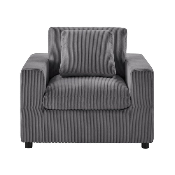 English Elm Chelsea Modern Armchair with Plush Down-Blend Cushions, Removable Covers & Solid Wood Legs Charcoal B050P402012