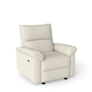 English Elm Wall Zero Wall Power Recliner Chair with Overstuffed Backrest, USB Type-C Charging Port, Space-Saving Electric Recliner for Small Rooms Beige+Grey W1028S00053