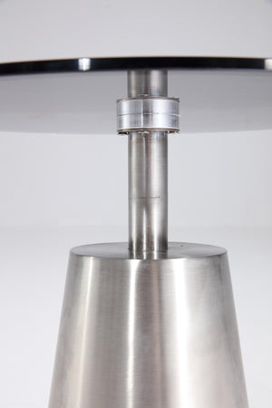 Pasargad Home Luxe Glass & Steel End Table - Chic Contemporary Design For Modern Living Spaces Black Glass & Steel Jj-1127