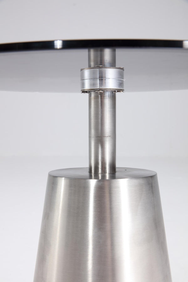 Pasargad Home Luxe Glass & Steel End Table - Chic Contemporary Design For Modern Living Spaces Black Glass & Steel Jj-1127