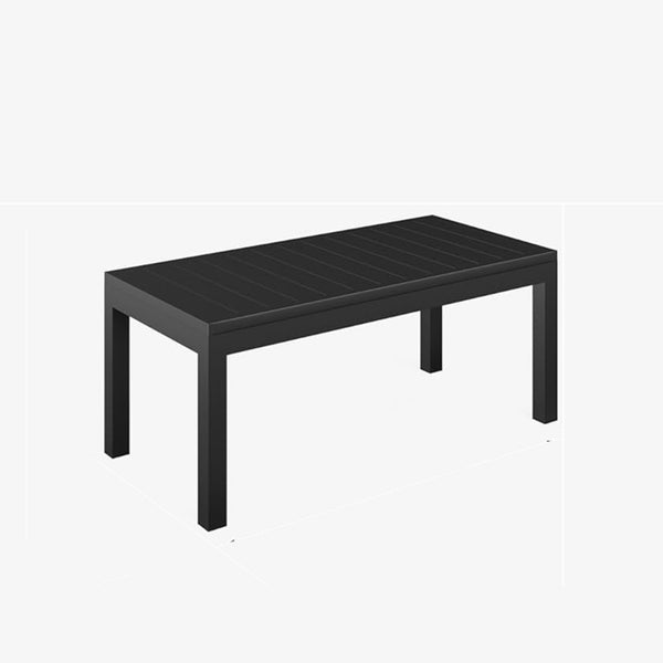 English Elm 45" Outdoor Aluminum Slatted Patio Coffee Table Matte Black Powder Coat Rust Proof B082P454985