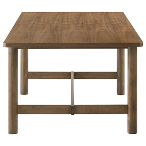 English Elm Graham Walnut Veneer Rectangular Table with Trestle Base Seats Six for Family Dining B062P441070