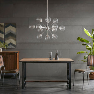 JLA Home INK+IVY - 12-Light Sculptural Chandelier with Oversized Clear Globes, Adjustable Drop for Dining & Foyer Ambiance Silver II150-0077