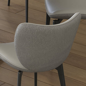 English Elm Dining Chairs Set of 2 Pu Leather Carbon Steel Frame Modern Kitchen Seating W2700P304811