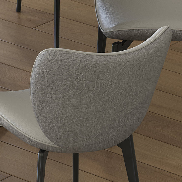 English Elm Dining Chairs Set of 2 Pu Leather Carbon Steel Frame Modern Kitchen Seating W2700P304811