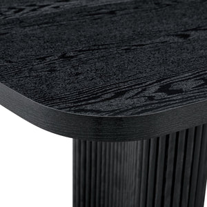 English Elm 78.7 Inch Black Mdf Dining Table Roman Column Legs Seats 8 Formal Room W1151S04595