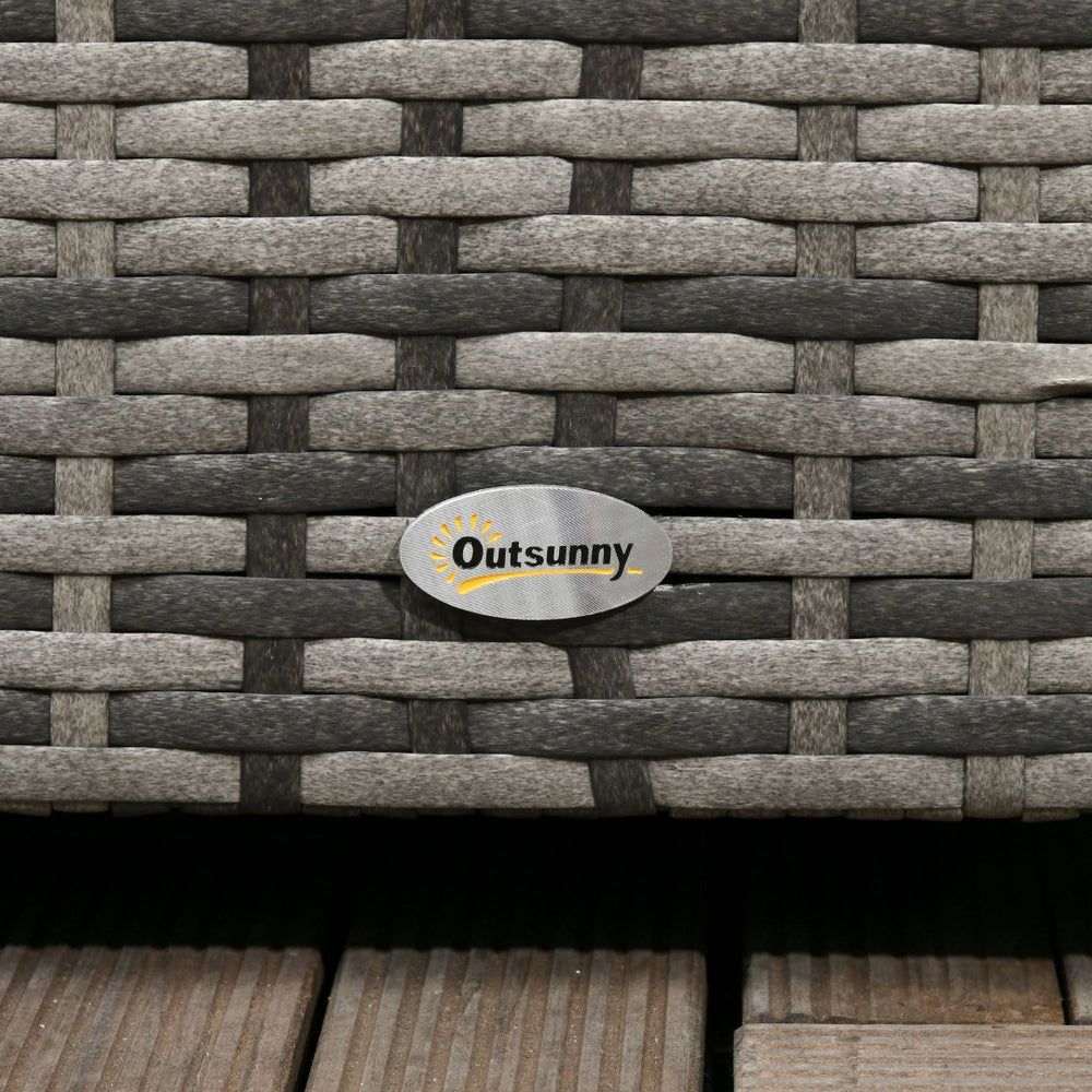 English Elm Outsunny 113 Gallon Waterproof Rattan Deck Box For Outdoor Storage, Cushions, Tools & More! W2225P217537-GIGA