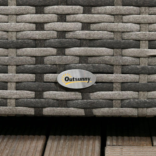 English Elm Outsunny 113 Gallon Waterproof Rattan Deck Box For Outdoor Storage, Cushions, Tools & More! W2225P217537-GIGA