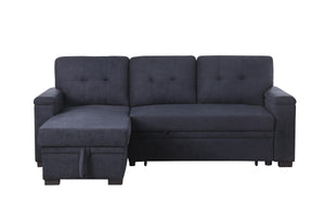 English Elm Jardin Woven Beige Sectional Sleeper Sofa with Reversible Storage Chaise for Living Rooms B2749S00246
