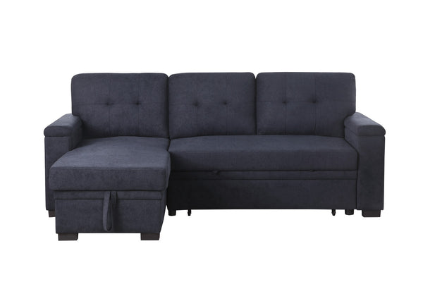 English Elm Jardin Woven Beige Sectional Sleeper Sofa with Reversible Storage Chaise for Living Rooms B2749S00246