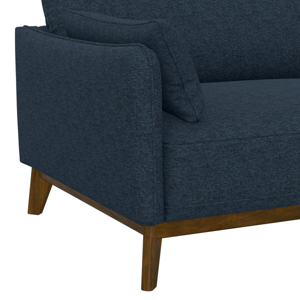 English Elm Wallace & Bay - Blue Mid-Century Modern Fabric Chair in Navy Storm – Comfortable, Easy-Care Accent Seat, 35.4"W B361P384457