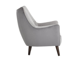 Sunpan Sorrel Lounge Chair - Mid-Century Elegance with Moisture-Repellent Fabric and Durable Wood Legs Polo Club Stone / Antonio Charcoal