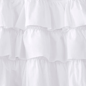 JLA Home Madison Park - Cotton Vintage-Inspired Oversized Ruffle Valance in Crisp White — Soft Cotton Voile, Rod Pocket Elegance MP41-5174