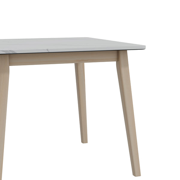 English Elm Studio Round Cement Gray Dining Table with Whitewashed Solid Wood Legs for Small Spaces B127P495090