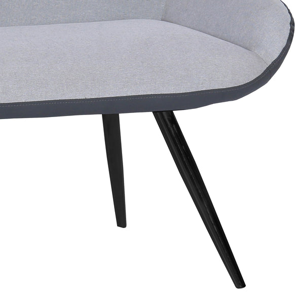 English Elm Palindra Tall-Back Contemporary Bench in Brushed Gray Finish with Plush Gray Faux Leather Seat, 62.5" B2736S00001