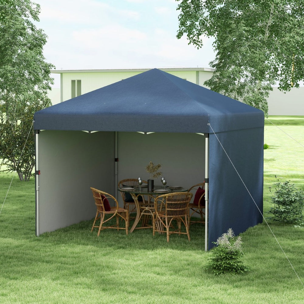 English Elm Outsunny 10' X 10' Adjustable Pop-Up Canopy Tent With Sidewalls, Weight Bags & Carry Bag For Events W2225P174159-GIGA