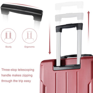 English Elm Hardshell Abs Checked Suitcase with 360 Spinner Wheels Expandable Tsa Lock 28 Inch Red N730P296747J