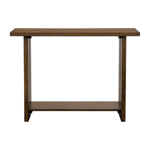 English Elm Console Table with Open Shelf Dark Coffee Finish Entryway Sofa Accent in Wood B035P408403