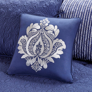 English Elm 6 Piece Reversible Daybed Cover Set with Quilted Stitch Texture, Antimicrobial Protection, Cottage Charm Navy 17.72 L x 15.75 W x 8.66 H B03597505