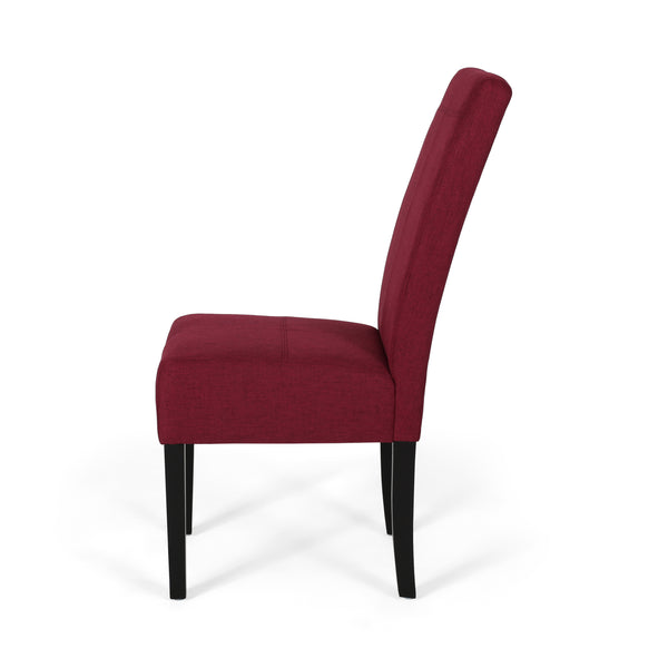 English Elm Hanford Upholstered Dining Chair Set of 2 with T-stitch Back and Tapered Legs N767P360602R