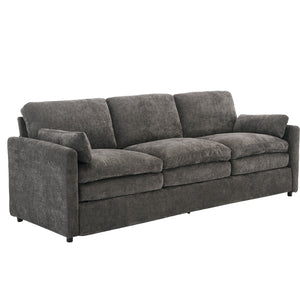 English Elm 101.2" Modular Chenille Sectional Sofa with Tufted Cushions and Deep Seating for Living Room Grey N719S001922E