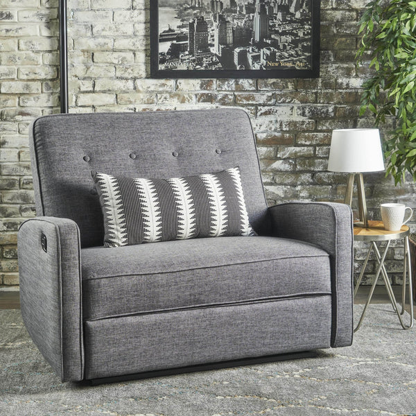 English Elm Christopher Knight Home® - 47" Wide Manual Standard Recliner with Plush Fabric Upholstery, Spacious 47" Seat, Durable Frame, Comfort Gray 61259.00GRY