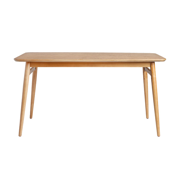 English Elm Walker Edison - Mid-Century Solid Wood Base Dining Table 59" with Sleek Tapered Legs Seats 4–6 Ideal for Small Spaces Light Brown 62.75 L x 39 W x 6 H B185P169062