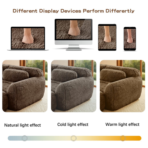 English Elm 114''soft Plush Modular Sectional Sofa with Cloud Cushions for Living Room Theater Chocolate W714S01540
