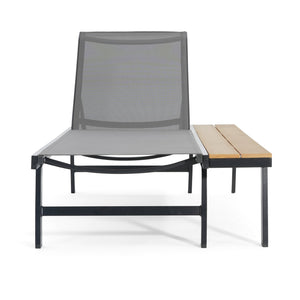 English Elm Christopher Knight Home® - Waterloo Chaise Lounge With Wood Side Table – Outdoor Recliner, 5-Position Adjustable Comfort! N775P210087B