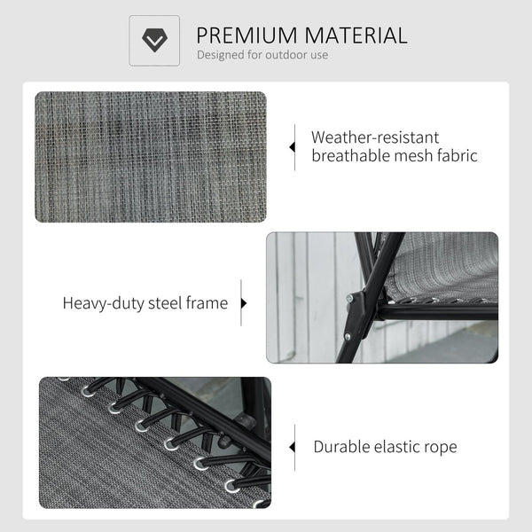 English Elm Outsunny Stylish Two-Person Patio Bench, Triangle-Shaped Outdoor Seating With Decorative Shelf, Gray W2225P174087-GIGA