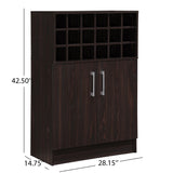 Christopher Knight Home® - Noble House - Roula Mid Century Walnut Finish Faux Wood Wine and Bar Cabinet