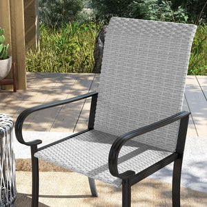 English Elm Outsunny 4 Piece Pe Rattan Patio Armchairs High Back Deep Seat Resort Dining Set W2225P485556