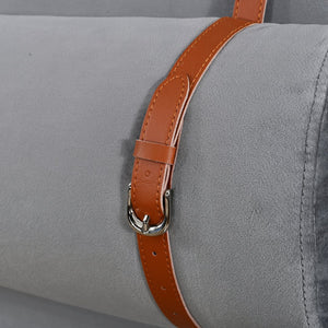 English Elm Queen Upholstered Platform Bed with Velvet Headboard, Dual USB Outlets, Pillows & Storage Shelves WF324746AAE