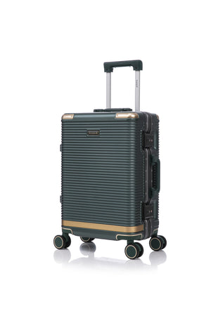 English Elm Luggage Set 3 Piece Polycarbonate Aluminum Frame Hard Shell Travel Suitcases with Lock Green T3292P361539