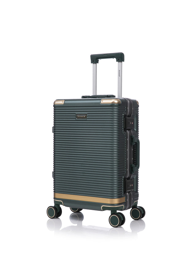 English Elm Luggage Set 3 Piece Polycarbonate Aluminum Frame Hard Shell Travel Suitcases with Lock Green T3292P361539