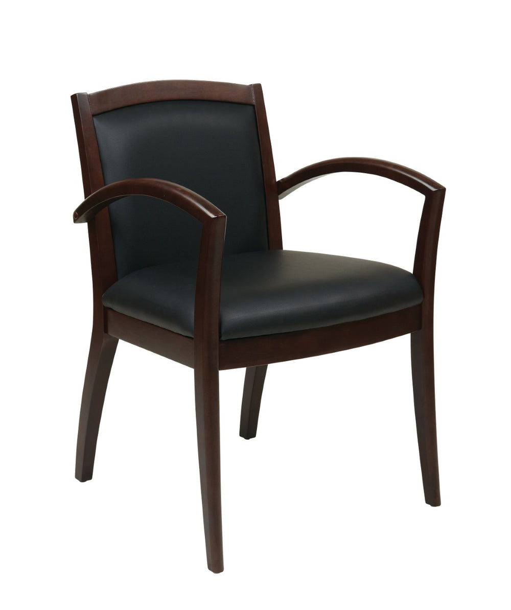 OSP Home Furnishings Napa Bonded Leather Guest Chair Solid Wood Frame for Reception or Office Seating NAP97ESP-EC3