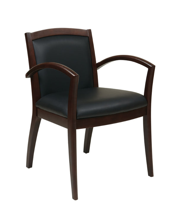OSP Home Furnishings Napa Bonded Leather Guest Chair Solid Wood Frame for Reception or Office Seating NAP97ESP-EC3