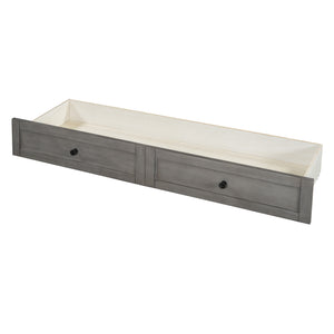 English Elm Queen Murphy Wall Bed with Usb Ports Storage Drawers and Cabinet Style Panel Front Gray N708S00006AAE