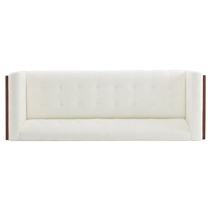 English Elm 3-seater Button Tufted Waffle Stitch Sofa Solid Hardwood Frame Mid Century Living Room N771P243854M_N771P243867M