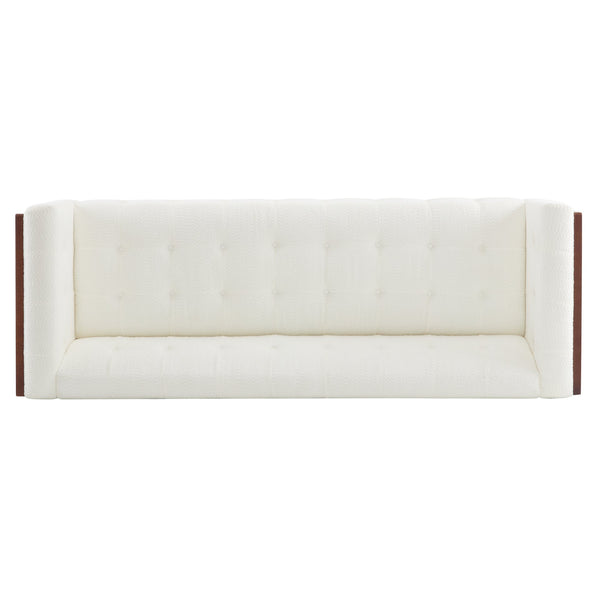 English Elm 3-seater Button Tufted Waffle Stitch Sofa Solid Hardwood Frame Mid Century Living Room N771P243854M_N771P243867M