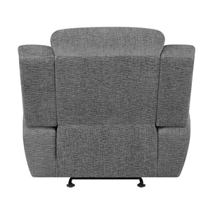 English Elm Pannen Charcoal Upholstered Glider Recliner with Soft-Cushioned Arms, Smooth Glide & Wrapped Coils Comfort B062P328608