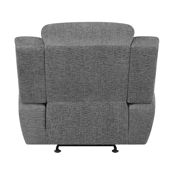 English Elm Pannen Charcoal Upholstered Glider Recliner with Soft-Cushioned Arms, Smooth Glide & Wrapped Coils Comfort B062P328608