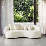 English Elm Ashcroft Furniture - Drake Japandi Style Curvy Boucle Sofa