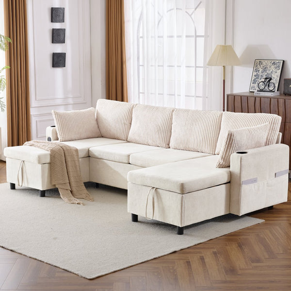 English Elm Swivel Barrel Accent Chair Chenille Tufted Round Club Seat for Living Room Lounge Beige N719S002230A
