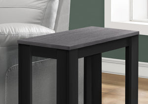 English Elm Accent Rectangular Two-Tier End Table with Grey Wood Top & Black Frame – Versatile Nightstand for Living Room Bedrooms B2710P219199