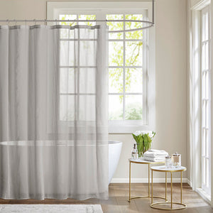 Madison Park Anna Casual Sheer Shower Curtain MP70-3467 Grey