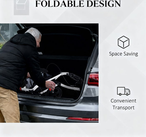 English Elm Upright Rollator Walker Aluminum Frame with Tray Storage Bag and Dual Brakes for Seniors T3971P412338