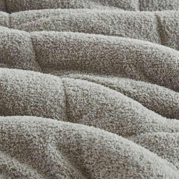 English Elm Comforter Plush twin set with faux feathersoft face and ivory sherpa reverse for cozy warmth and style Grey 23.23 L x 18.11 W x 12.6 H B035P294140