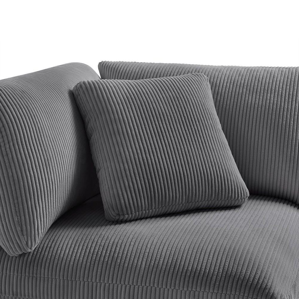 English Elm Chelsea Corner Wedge Chair - Modern Charcoal Corduroy With Plush Comfort & Removable Covers B050P404286