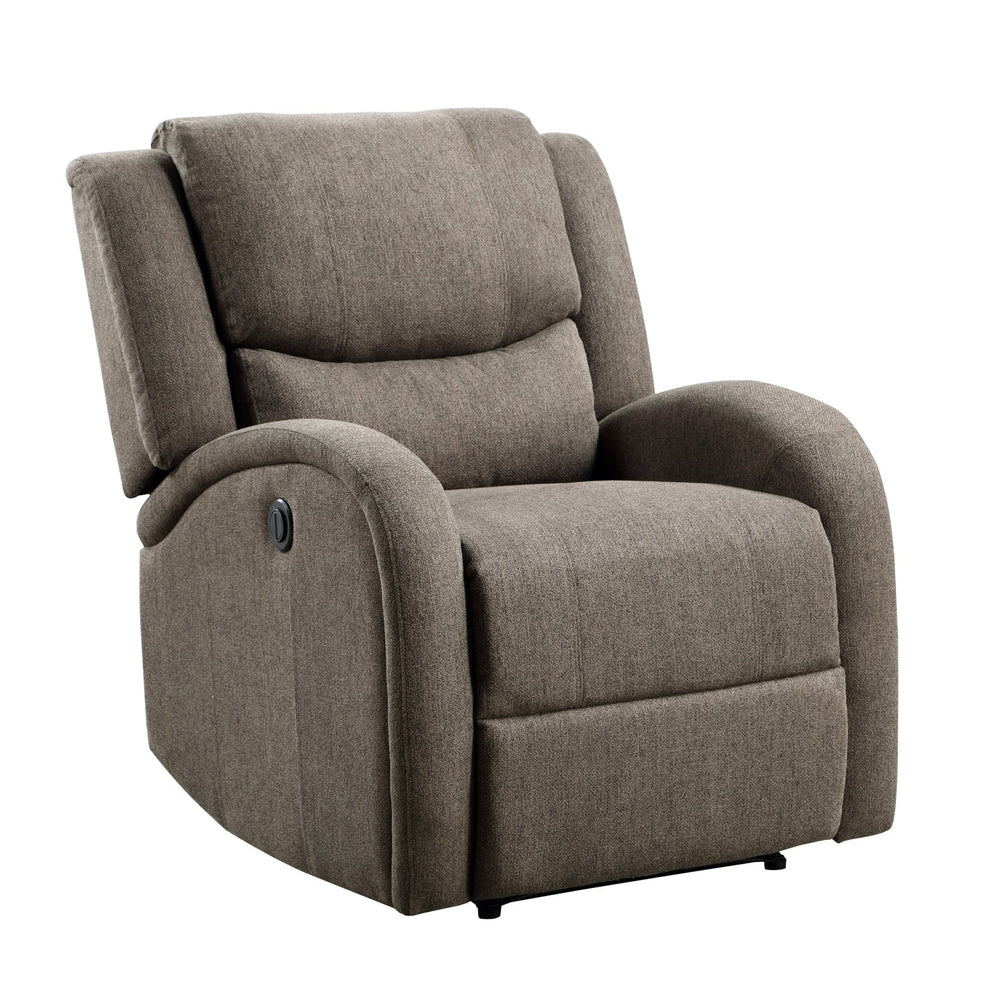 English Elm Modern Power Reclining Chair In Brown Chenille Upholstery - Plush, Contoured Comfort With Solid Frame B011P256234